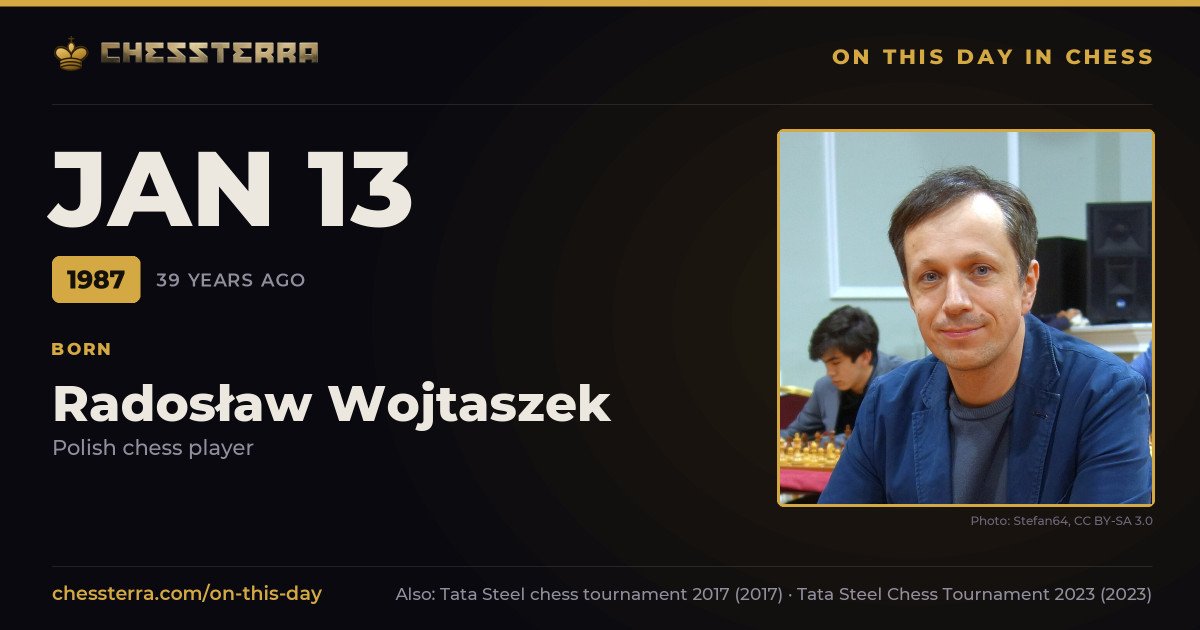 January 13, 1987: Radosław Wojtaszek was born. On this day in chess history.