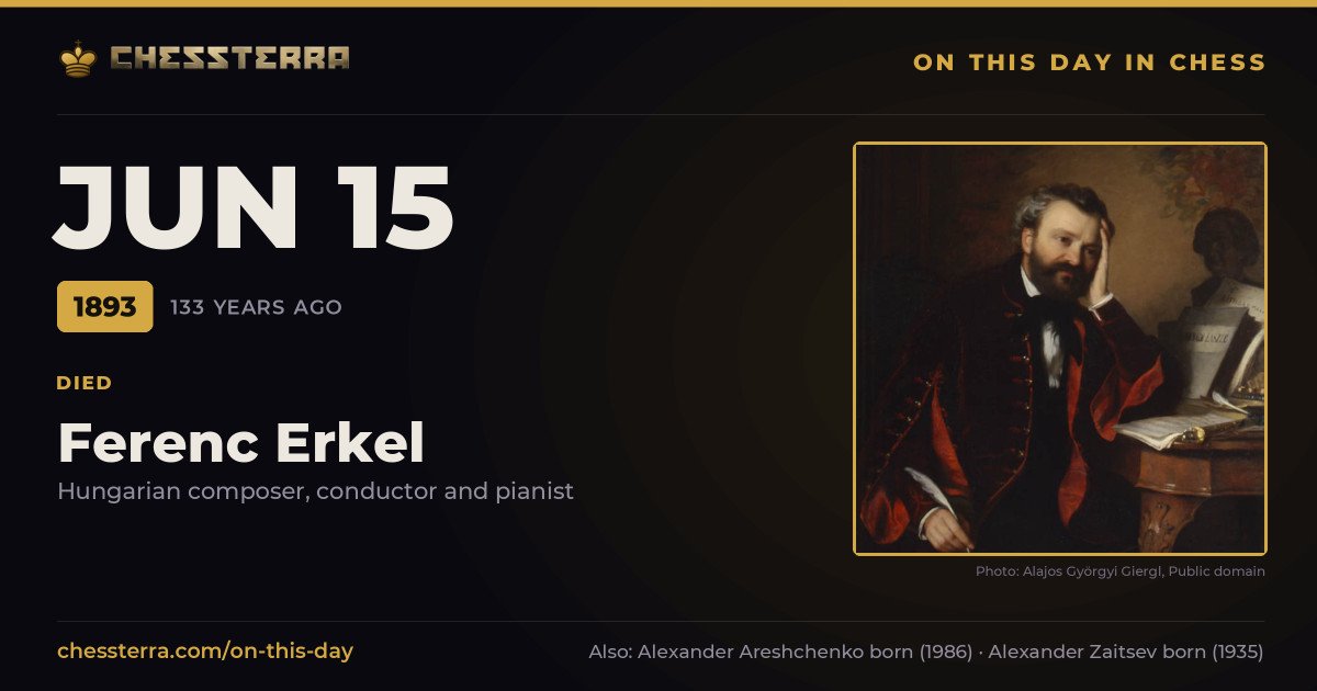 June 15, 1893: Ferenc Erkel died. On this day in chess history.
