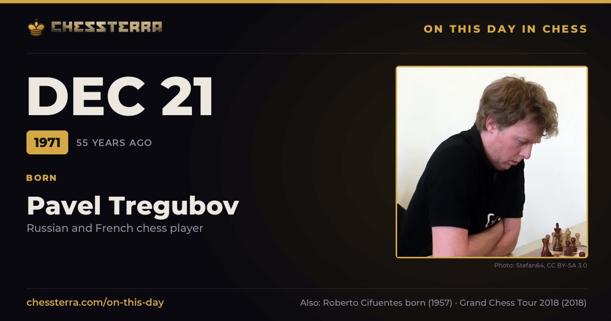 December 21, 1971: Pavel Tregubov was born. On this day in chess history.